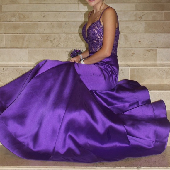 Very pretty purple mermaid dress!
Altered to a 4!
Worn 3 times! - Picture 4 of 4